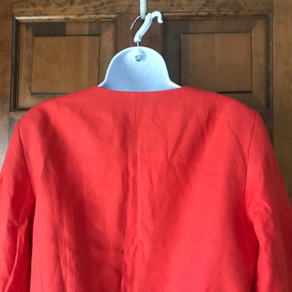 NWT Talbots Red Linen Jacket w/Peplum Size 12 - Picture 8 of 10